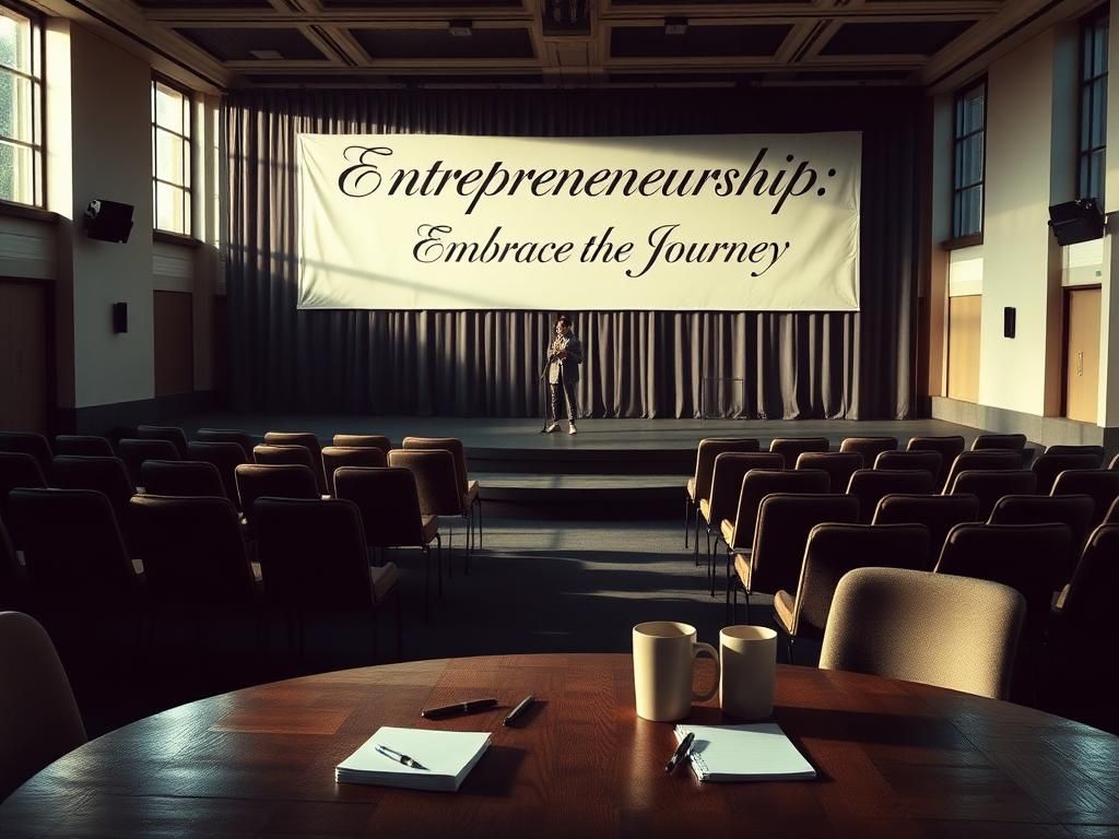 Flick International Conference room with empty chairs and a microphone, symbolizing reflection after Charlie Kirk's speech