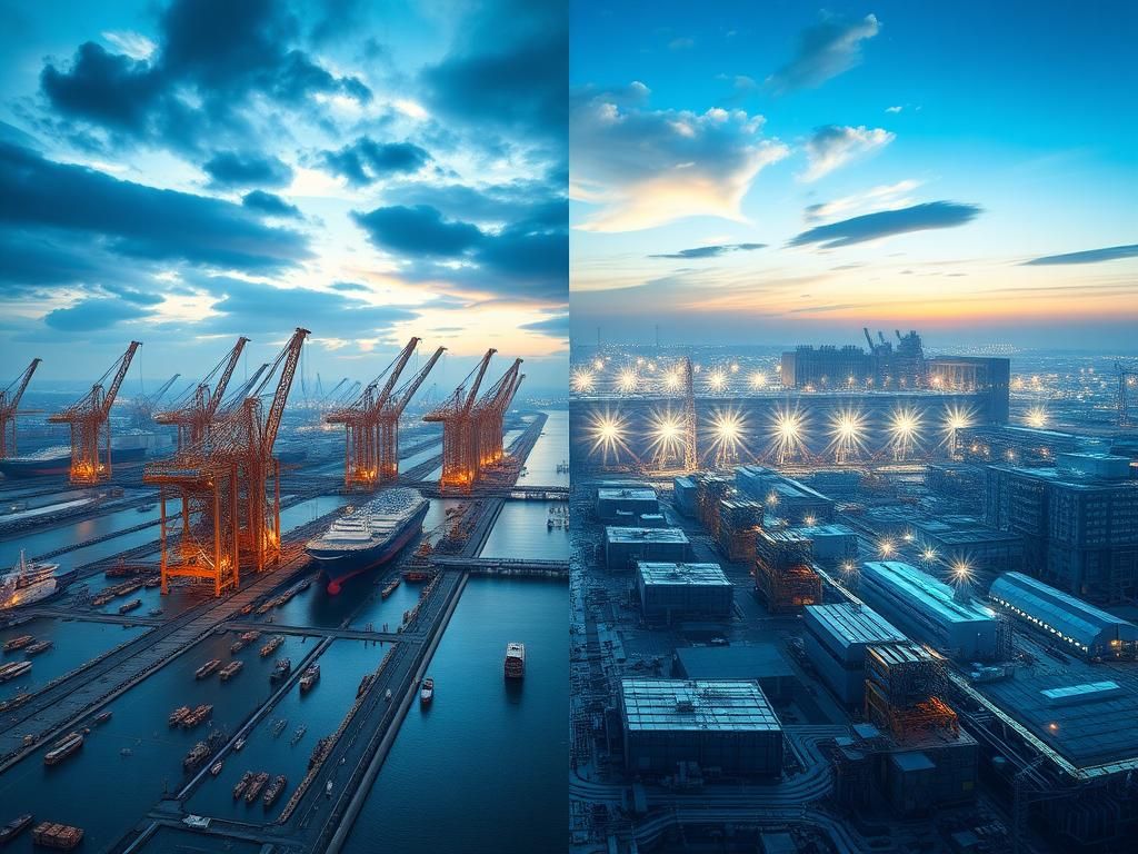 Flick International A modern shipyard and semiconductor facility illustrating the urgency for workforce in U.S. industries.