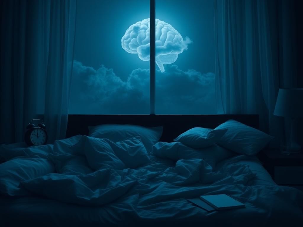 Flick International A serene bedroom scene illustrating the effects of sleep disorders on brain health.
