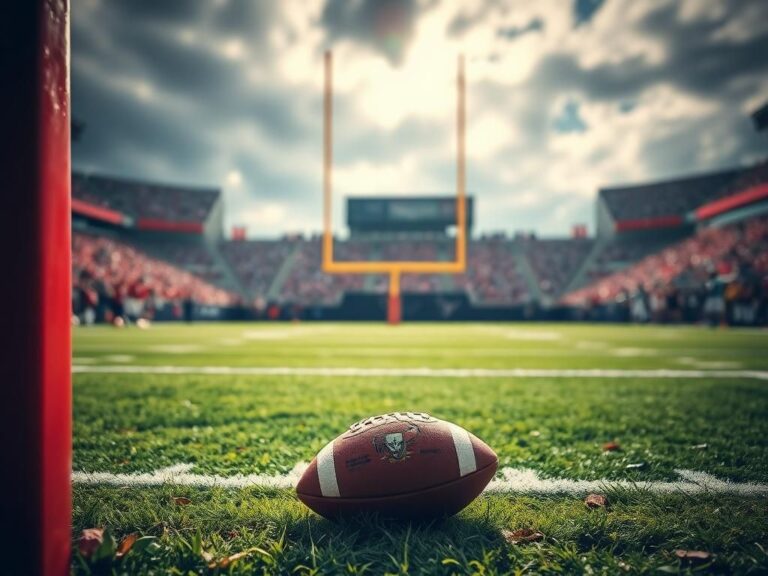 Flick International Intense football scene depicting a vibrant field post-play with a football on the ground