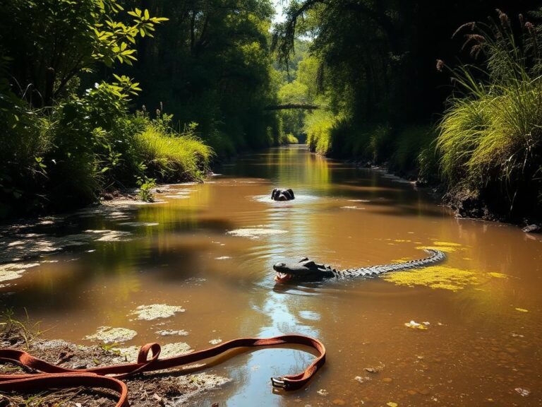 Flick International A Florida woman rescuing her puppy from an alligator in a sunlit creek