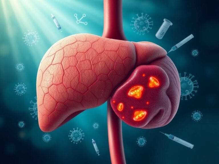 Flick International Close-up illustration of a liver affected by cirrhosis and hepatitis B