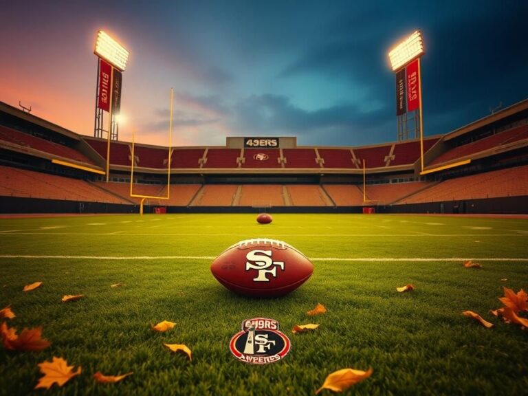 Flick International Twilight scene in a football stadium honoring 49ers legend Jim Fahnhorst