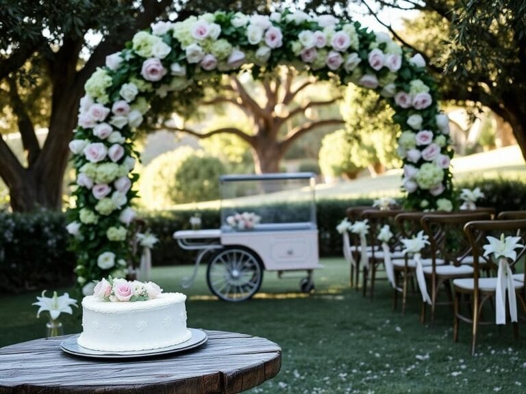 Flick International Romantic garden setting at Candace Cameron Bure's daughter's wedding in Malibu, California