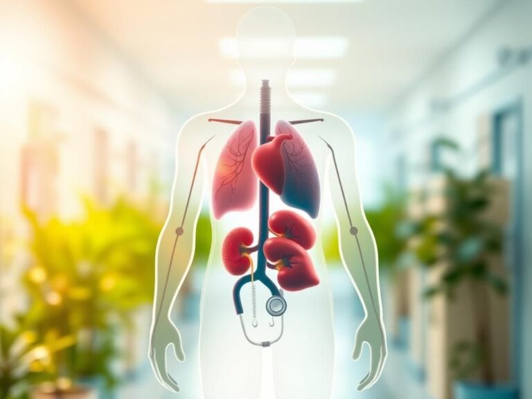 Flick International Intricate beauty of human organs within a transparent silhouette in a hospital setting