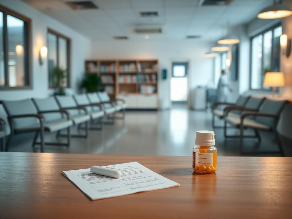 Flick International Tranquil hospital scene showcasing empty waiting rooms and soft lighting