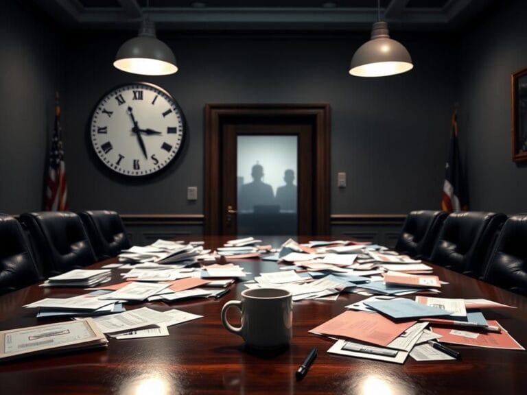 Flick International Tense government office symbolizing looming shutdown deadline