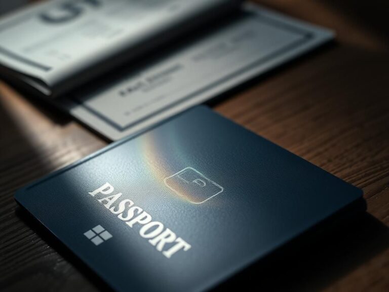 Flick International Close-up of a partially open passport showing sex designation details and a blurred birth certificate