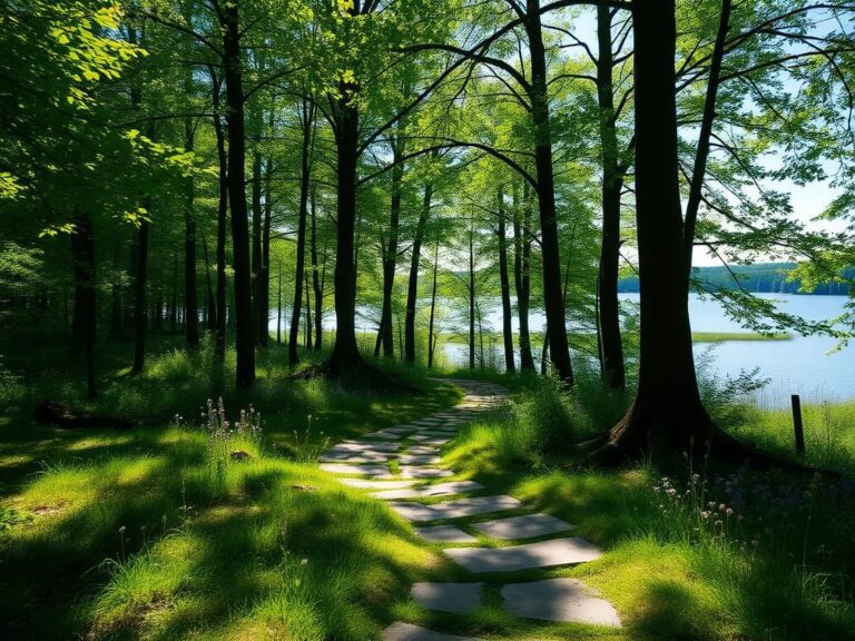 Flick International Tranquil forest scene in Finland with sun-dappled glades and wildflowers