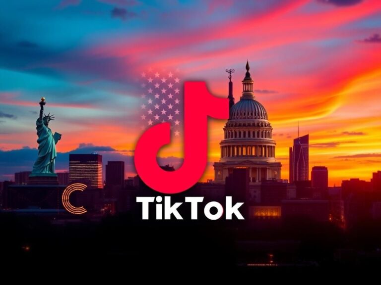 Flick International Digitally stylized TikTok logo merging with American symbols