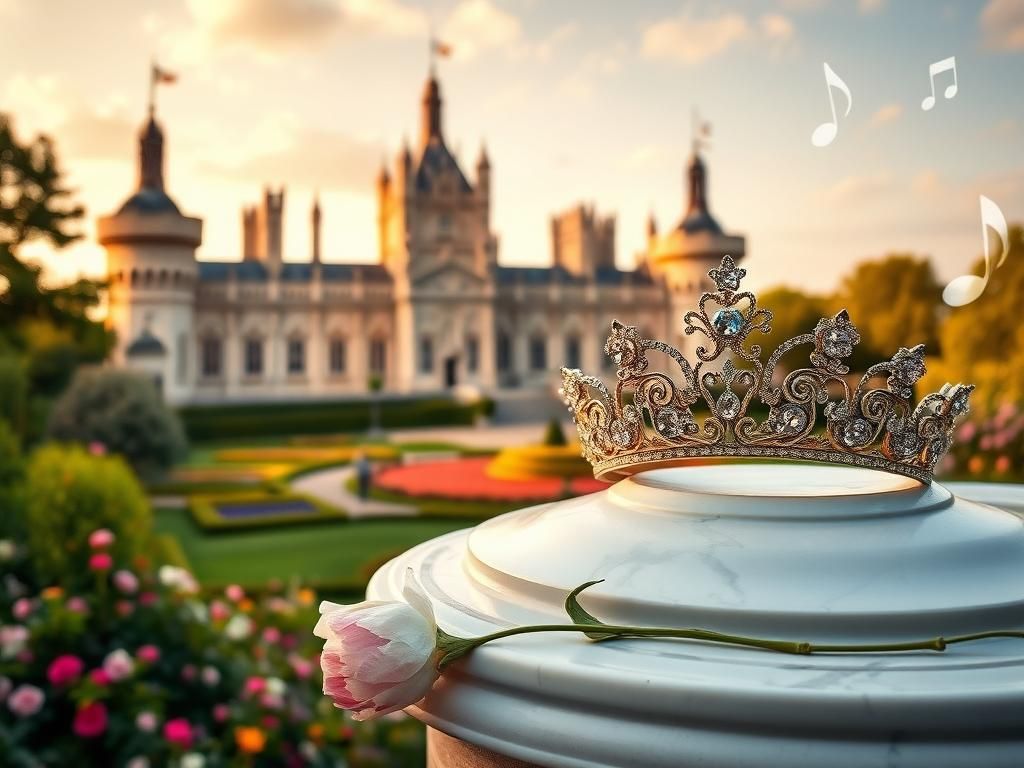 Flick International A majestic view of Windsor Castle surrounded by blooming gardens under golden afternoon sunlight