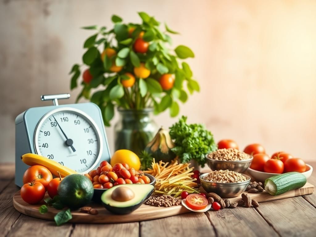 Flick International Colorful balanced meals and healthy foods on a rustic wooden table, symbolizing nutrition and wellness.