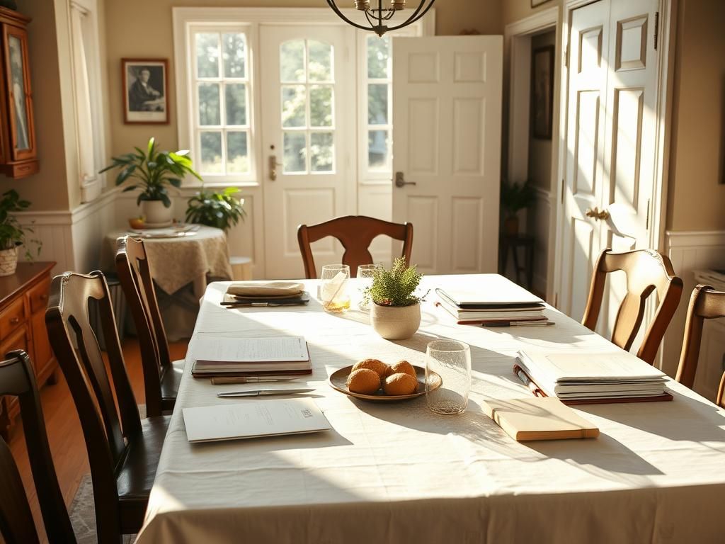 Flick International A beautifully arranged kitchen table setting exuding warmth and anticipation.