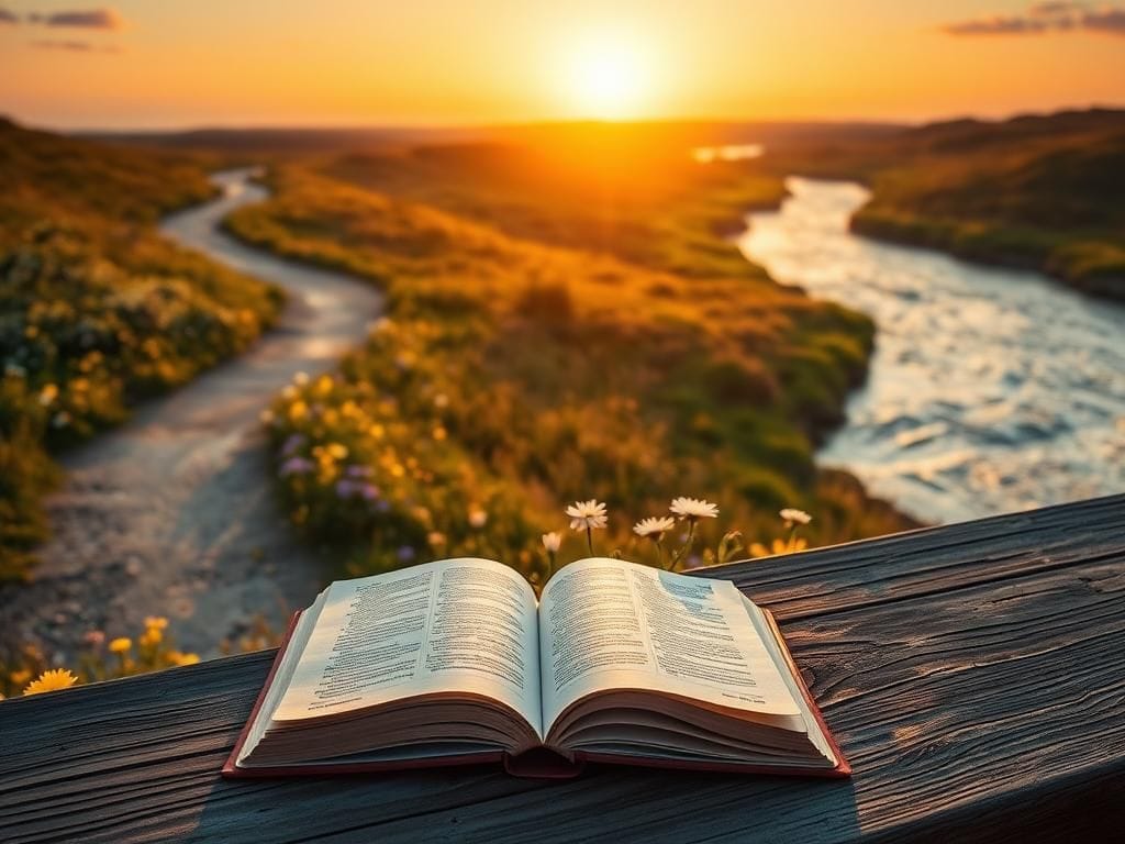 Flick International Serene landscape with winding path and vibrant wildflowers symbolizing hope and introspection