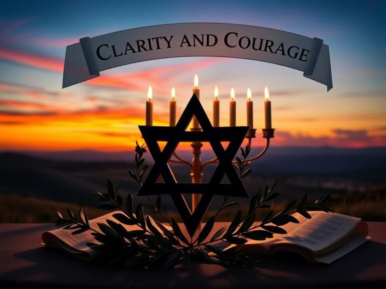 Flick International Large Star of David intertwined with olive branches against a soft glowing menorah