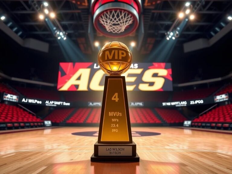 Flick International A'ja Wilson celebrating her historic 4th MVP award in a modern basketball arena