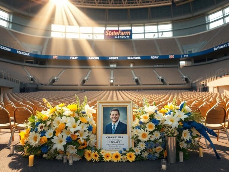 Flick International Elegant floral tribute to Charlie Kirk at memorial service