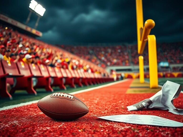 Flick International Kansas City Chiefs sideline with empty bench amidst dramatic game atmosphere