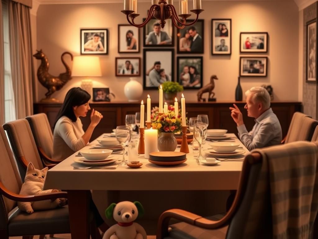 Flick International Warm, inviting dining room set for a family dinner