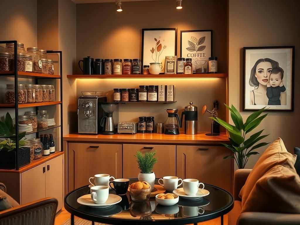 Flick International Cozy home café scene with artisanal coffee products and specialized brewing equipment