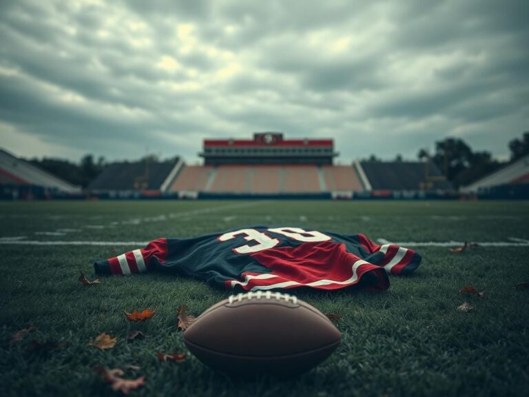 Flick International Abandoned black and red jersey on a football field symbolizing Nick Bosa's injury