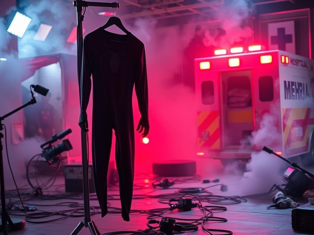Flick International Empty Spider-Man costume on set after stunt incident
