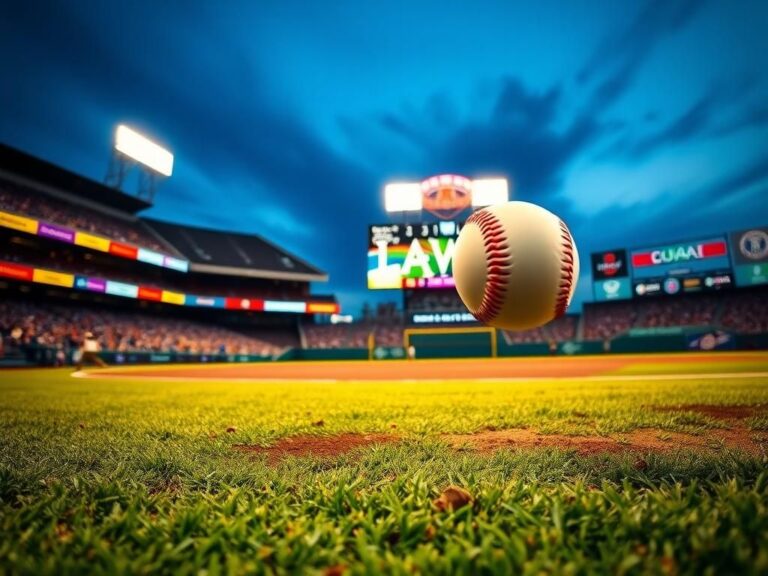 Flick International Jacob Young making a spectacular bobbling catch during a baseball game