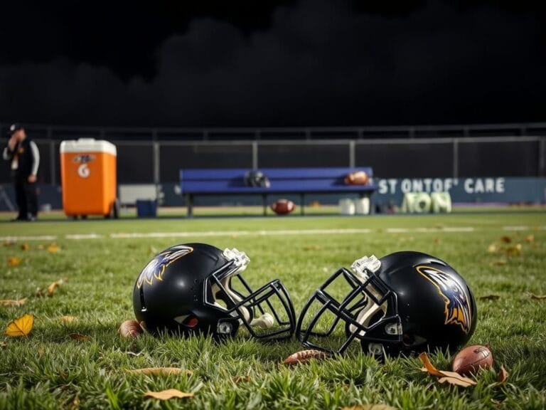 Flick International Derrick Henry's helmet thrown on the ground during a tense moment on the Ravens' sideline