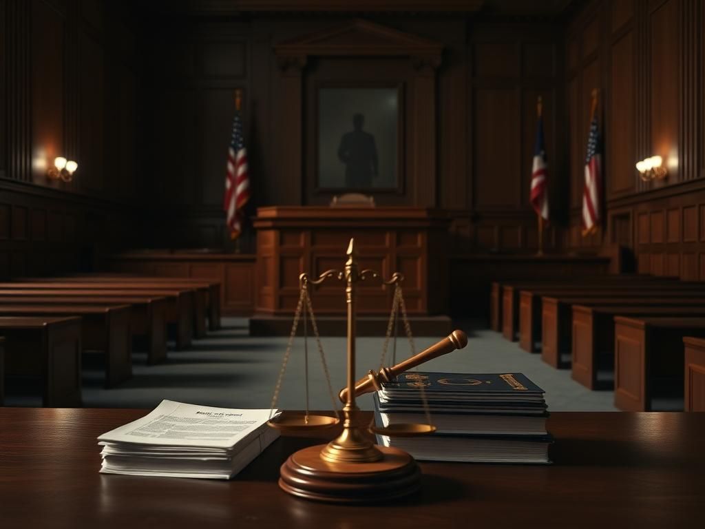 Flick International A solemn courtroom scene highlighting the serious atmosphere of the Kirk murder trial