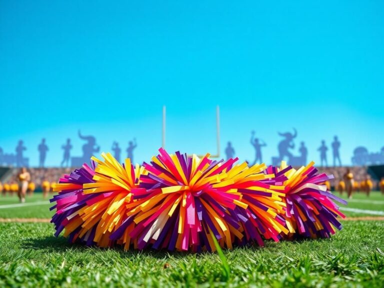 Flick International Vibrant NFL cheerleading scene featuring colorful pom-poms and football elements
