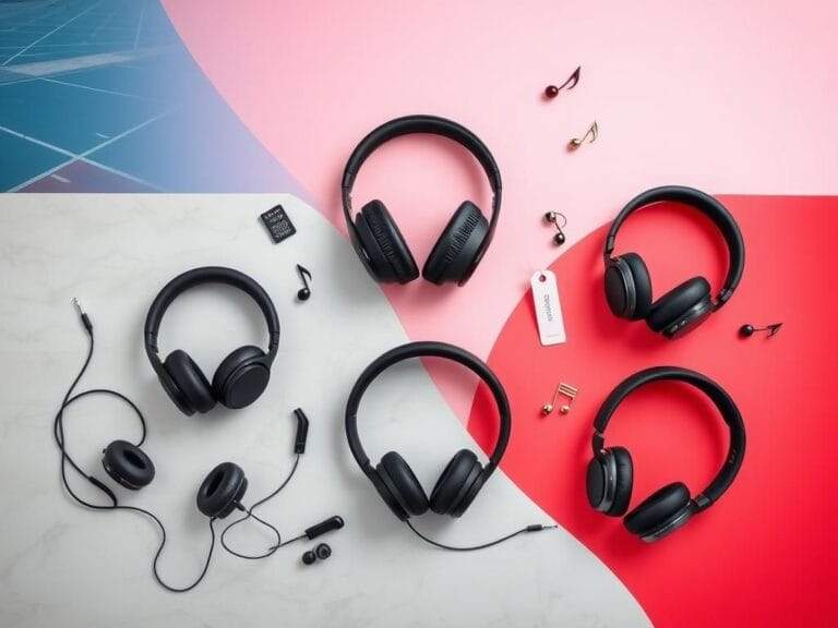 Flick International A flat lay of various high-quality headphones from Beats, Apple, Sony, and Skullcandy on a stylish surface