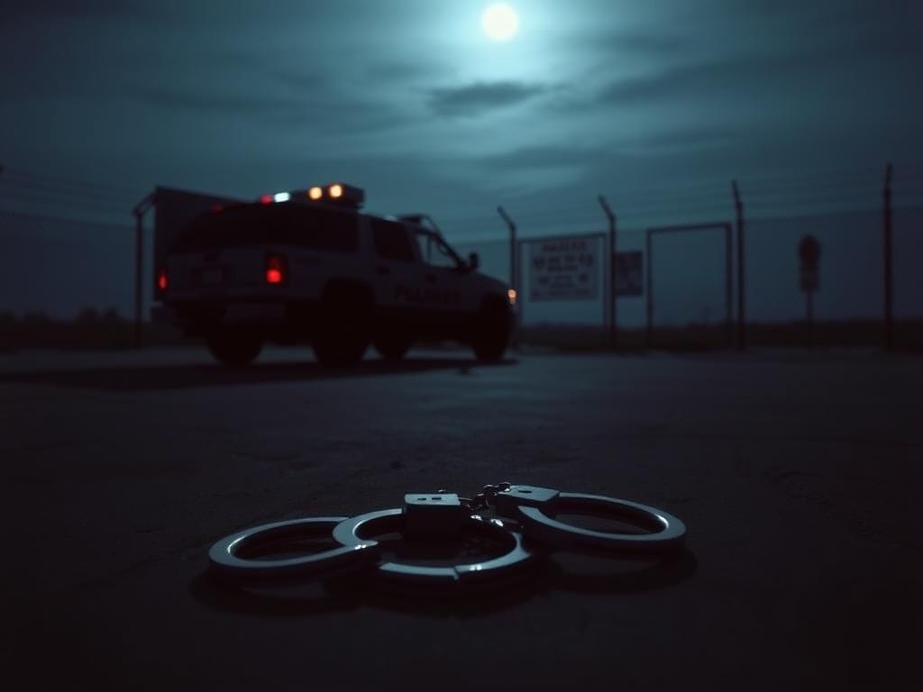 Flick International Abandoned handcuffs at a dimly lit border checkpoint symbolizing recent immigration challenges