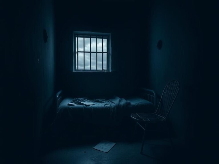 Flick International Dark, moody prison cell highlighting Sean 'Diddy' Combs' inhumane conditions