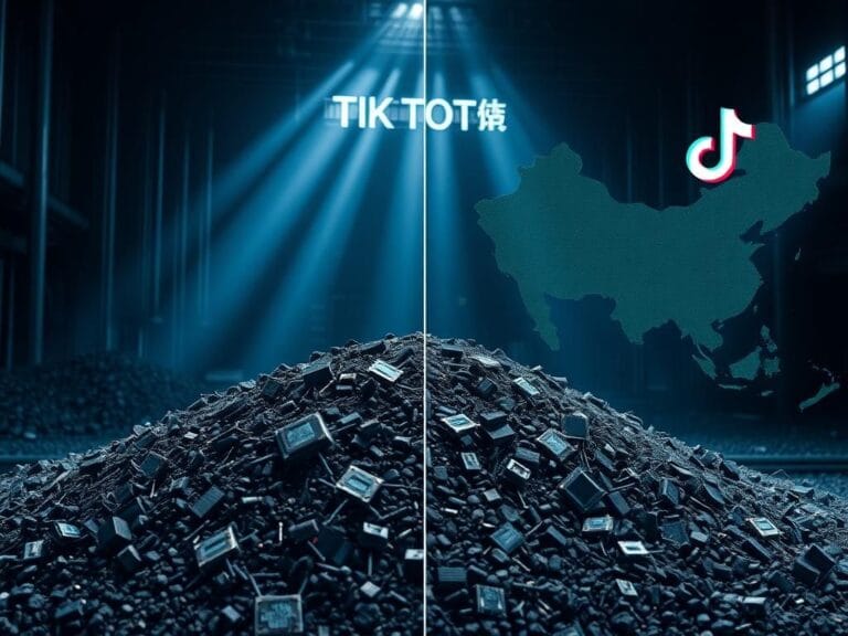 Flick International A large pile of rare earth minerals with semiconductor circuit boards in the background