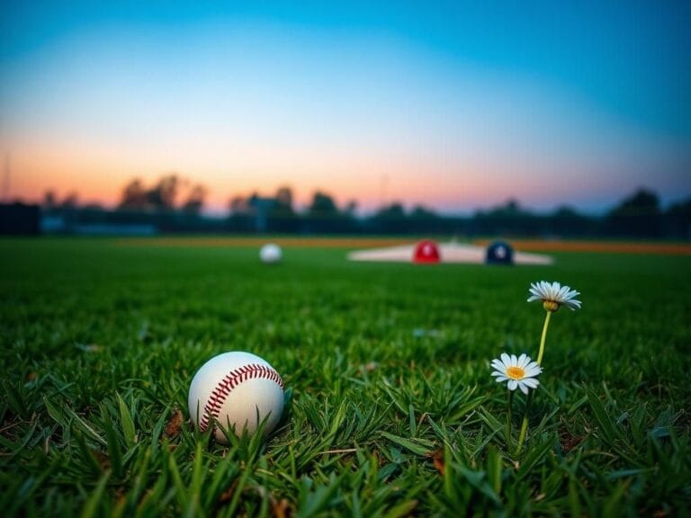 Flick International Serene baseball field at twilight symbolizing absence and reflection