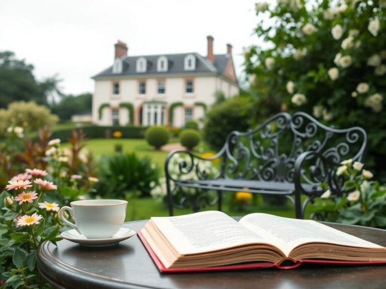 Flick International A serene garden scene depicting healing and refuge during Princess Diana's marriage crisis.