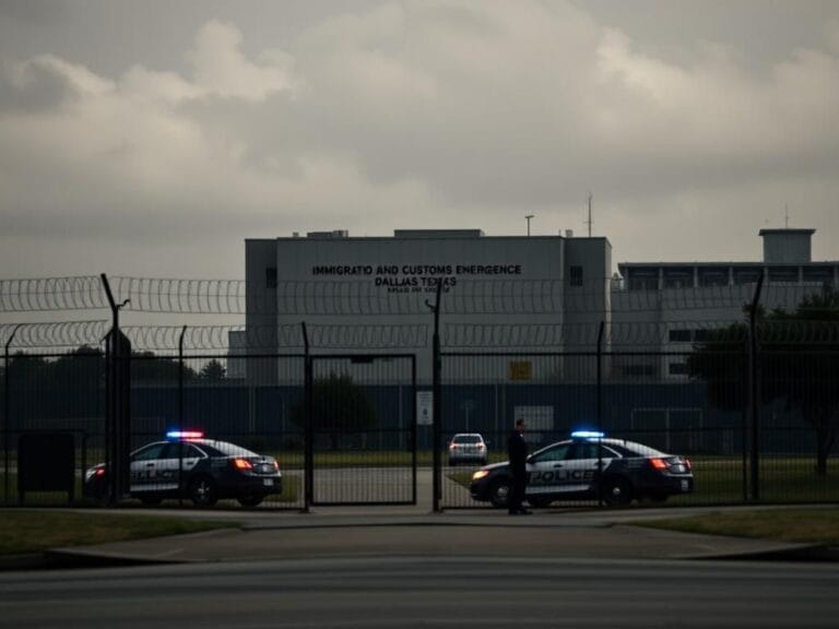 Flick International Exterior view of the Dallas ICE facility during a tense shooting incident