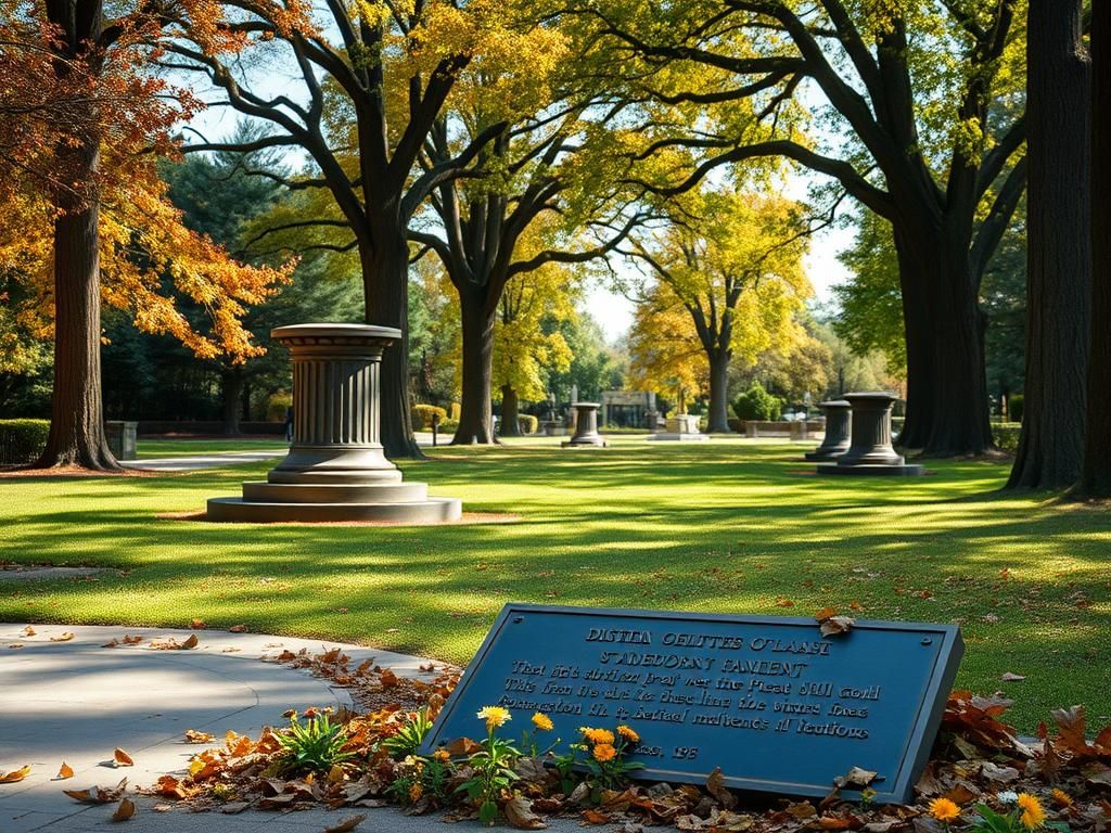 Flick International Empty pedestal in a serene park symbolizing the dismantled Confederate monument