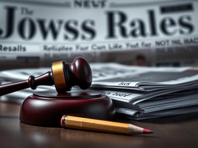 Flick International Close-up of a gavel on legal documents, symbolizing journalism's clash with legal challenges