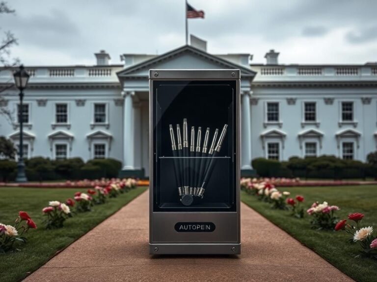 Flick International Scene outside the White House featuring the new Presidential Walk of Fame with an autopen machine