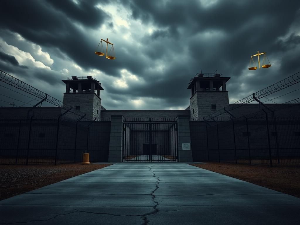 Flick International Exterior view of the U.S. Penitentiary Administrative Maximum Facility under a cloudy sky