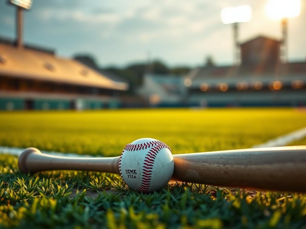Flick International Close-up of a baseball bat and a worn baseball on home plate