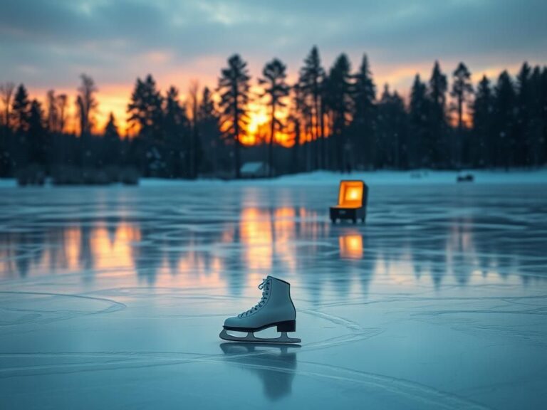 Flick International Serene winter landscape with an ice rink symbolizing change in figure skating music