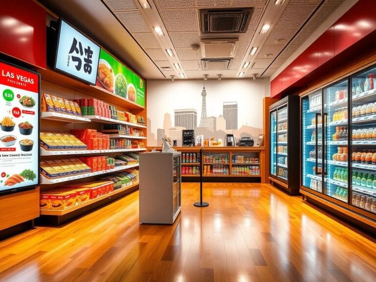 Flick International Modern convenience store interior with Japanese-inspired food offerings