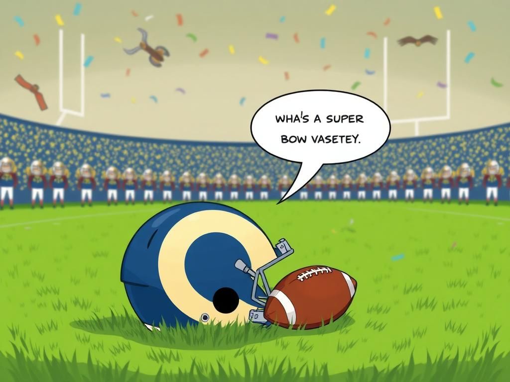 Flick International Illustration of a football field with a dented helmet and humorous vasectomy imagery