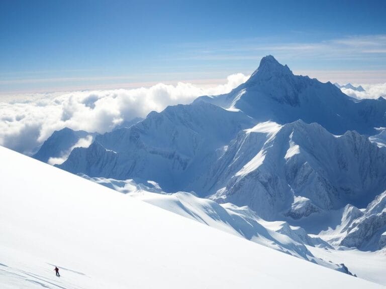 Flick International A breathtaking view of Mount Everest's summit showcasing the snow-covered terrain and dramatic peak features
