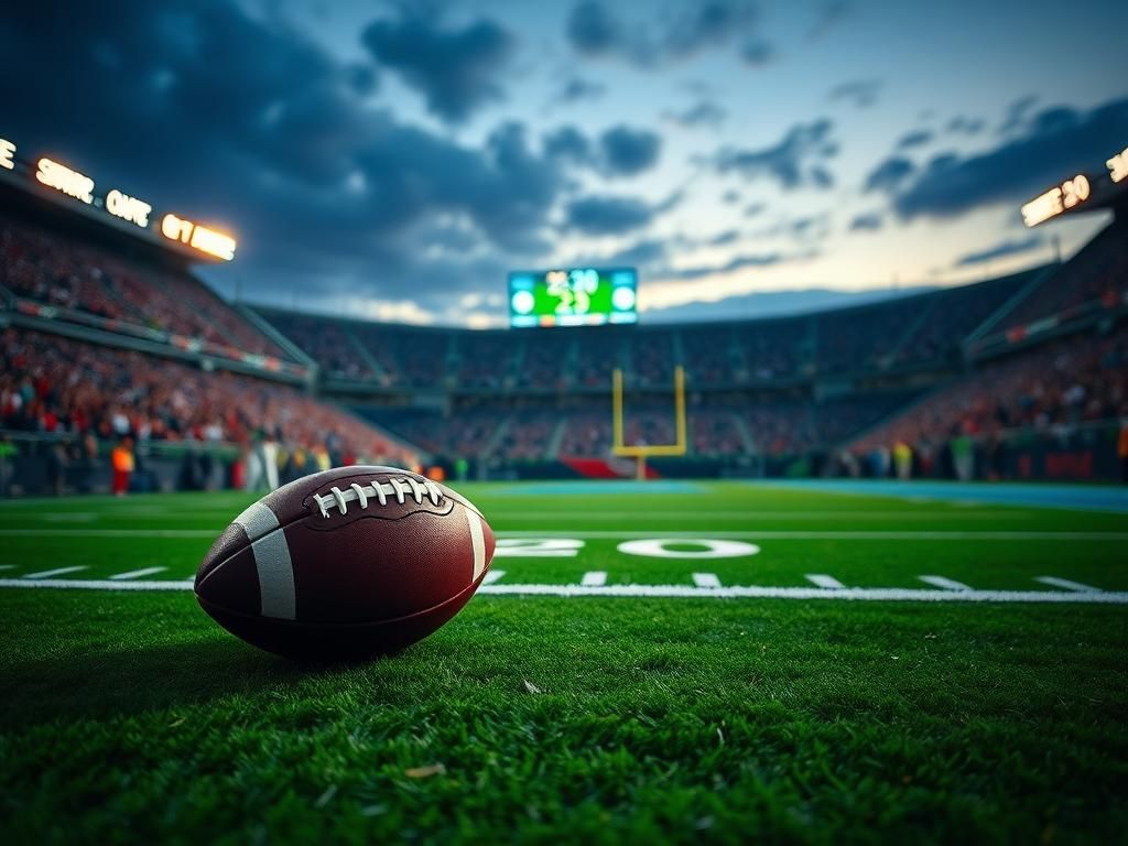 Flick International Close-up of a football on a pristine green field during a thrilling Seahawks game