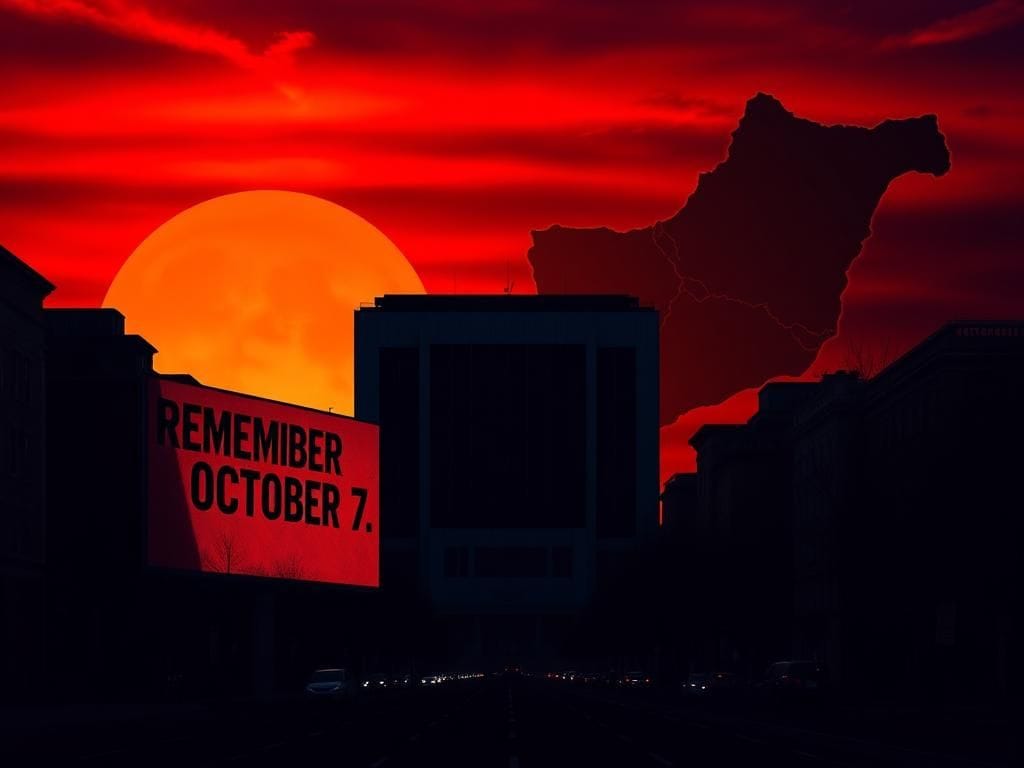 Flick International UN building in New York City against a dramatic sunset sky, highlighting themes of tension and conflict.