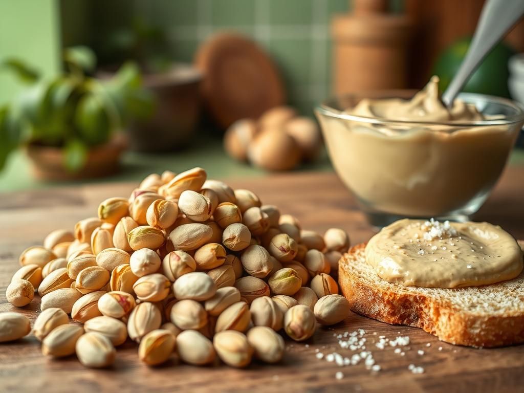 Flick International A close-up of shelled and unshelled pistachios on a rustic wooden table