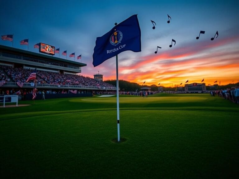 Flick International Bryson DeChambeau and Justin Thomas with USA flag at Ryder Cup